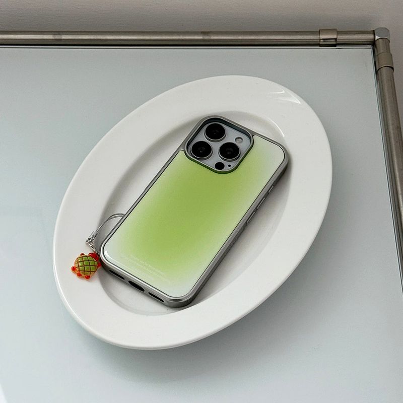 [MADE] silver blusted epoxy bumper case - melon cream