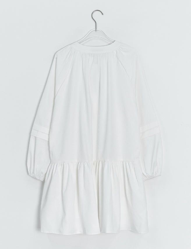 Rohigh Pintuck Shirring Layered Blouse One Piece