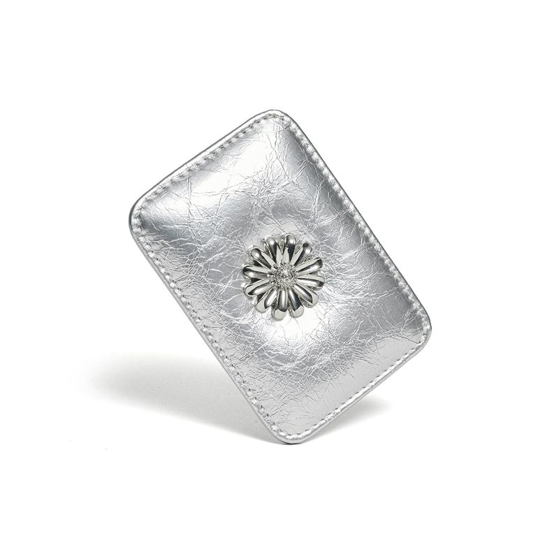 Daisy Slim Mini Transportation Card Wallet Silver