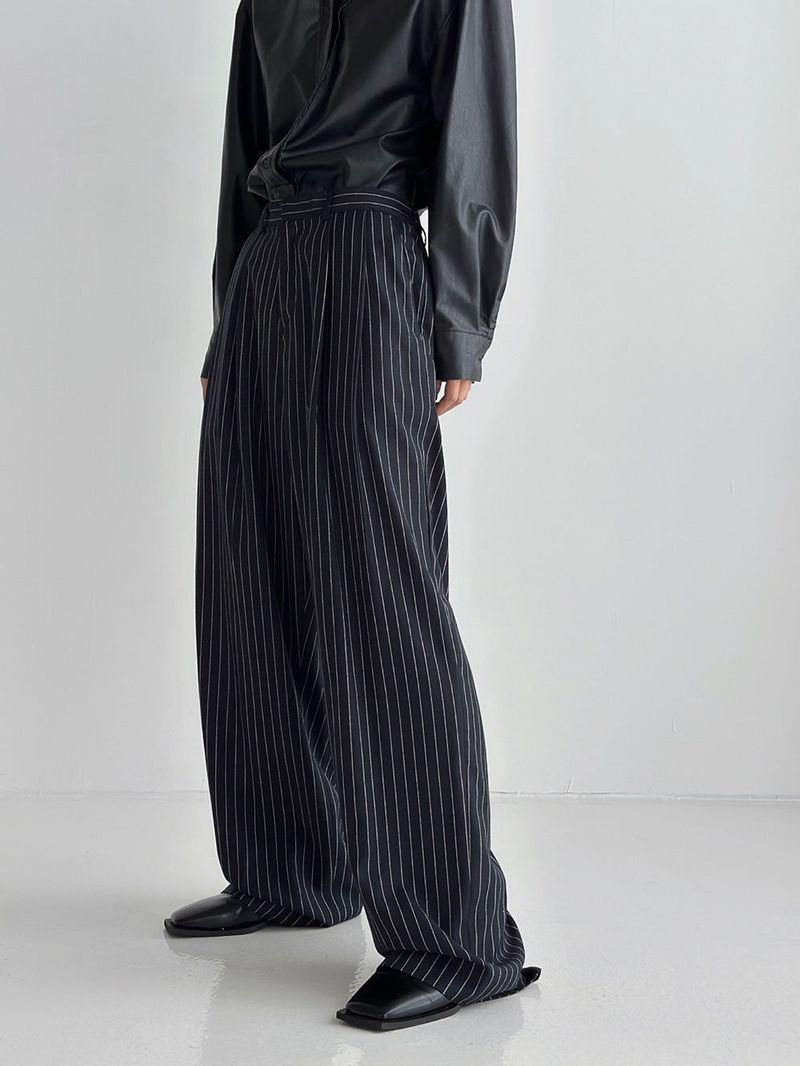 Pleddy Stripe Back Banding Wide Slacks (2color)