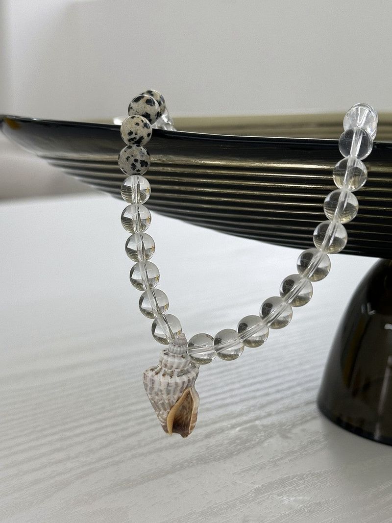 CONCH GLASS NECKLACE / CLEAR