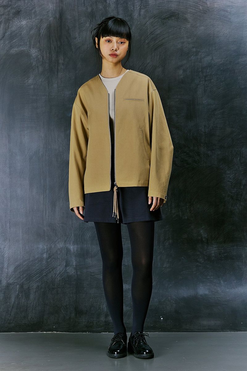 EARTH COTTON Y ZIP-UP JACKET (Beige)