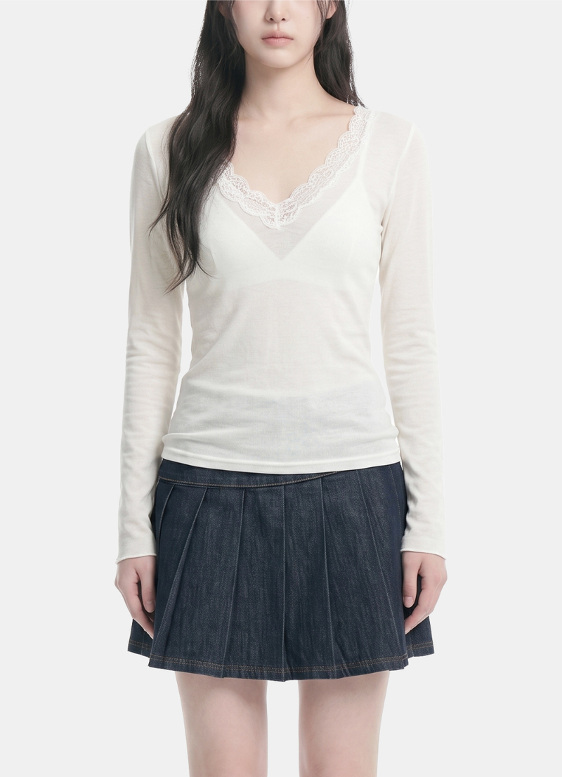 Irene Lace V-Neck Tee