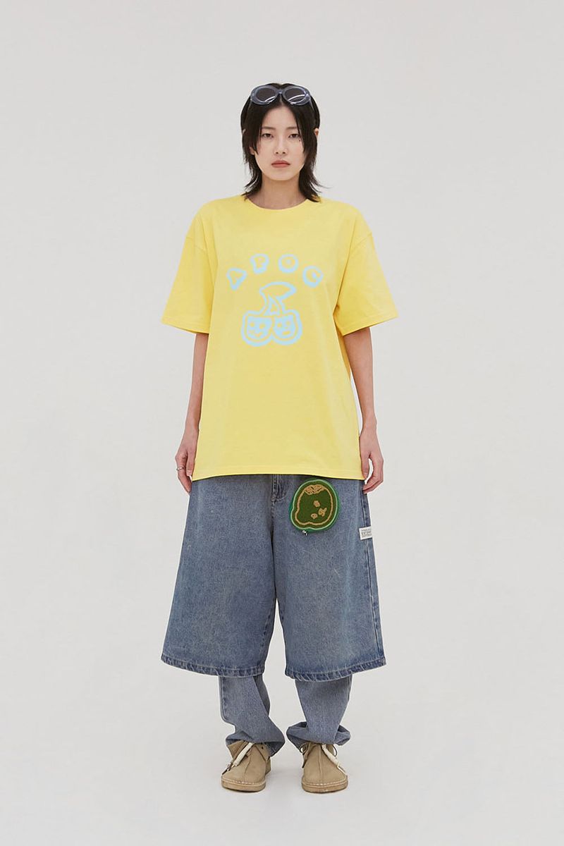 Cherry Bear Tee_Canary