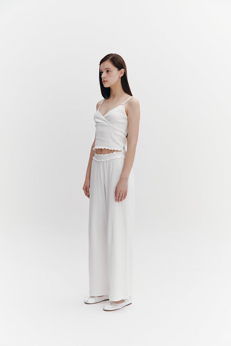 Wave Frill Pants Ivory