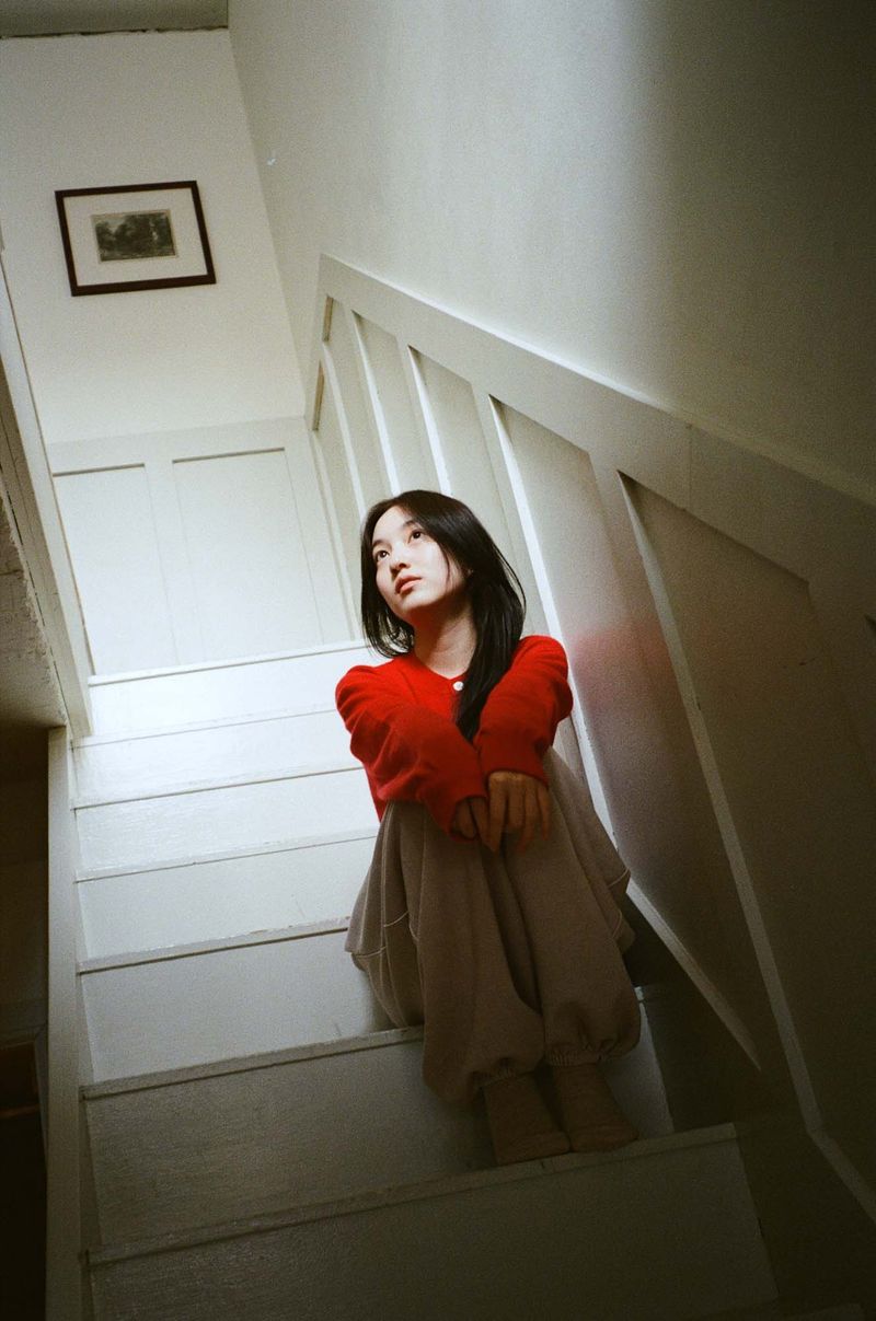Cash Blend Knit Cardigan (Red)