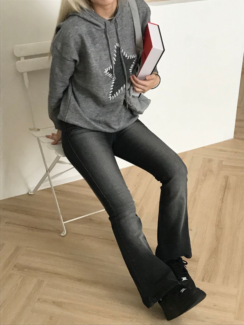 Memory boots-cut denim pants