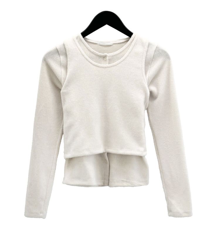 Bude Fur Sleeveless Cardigan Set