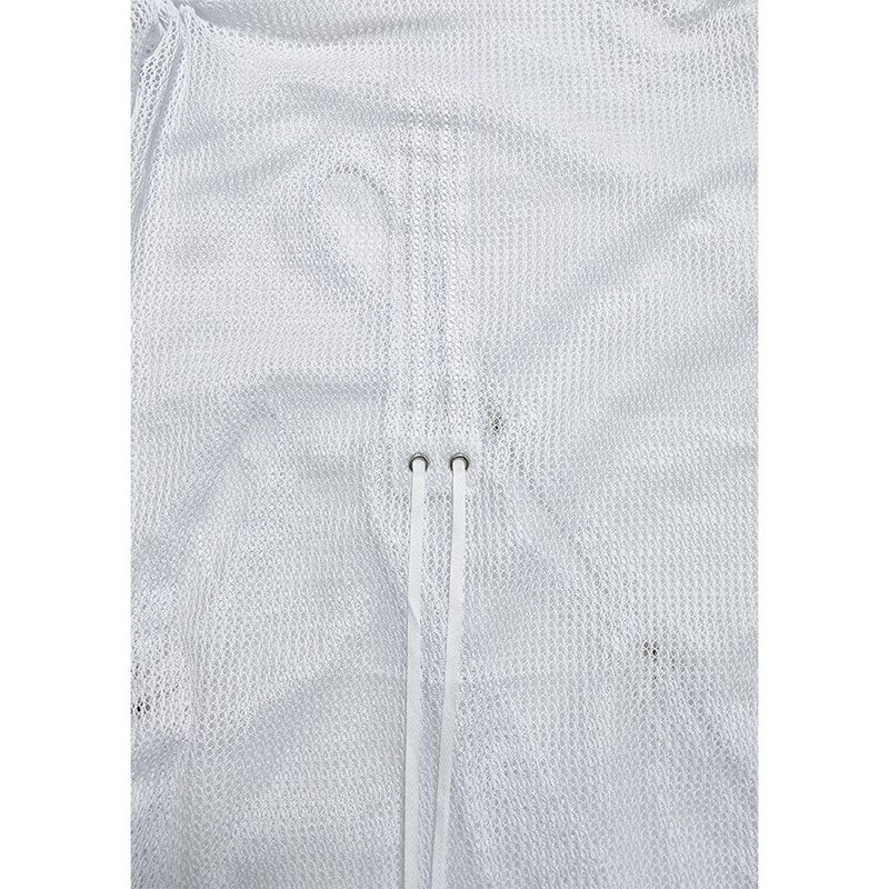 MULTIWAY MASH SHIRRING KNIT HOOD . WHITE