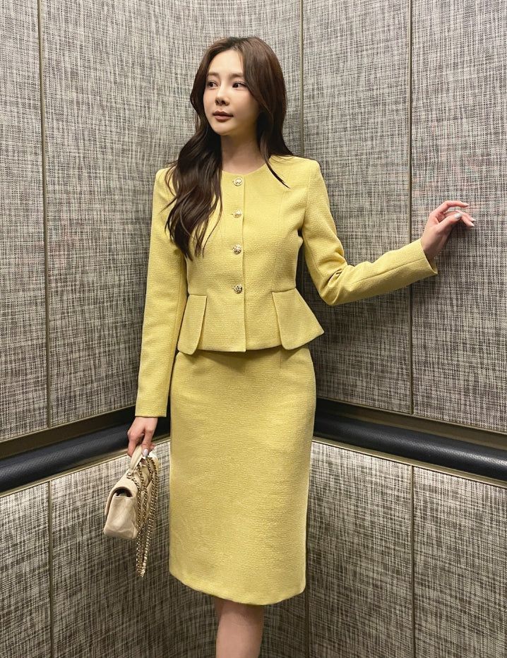 Kime Tweed Peplum Jacket