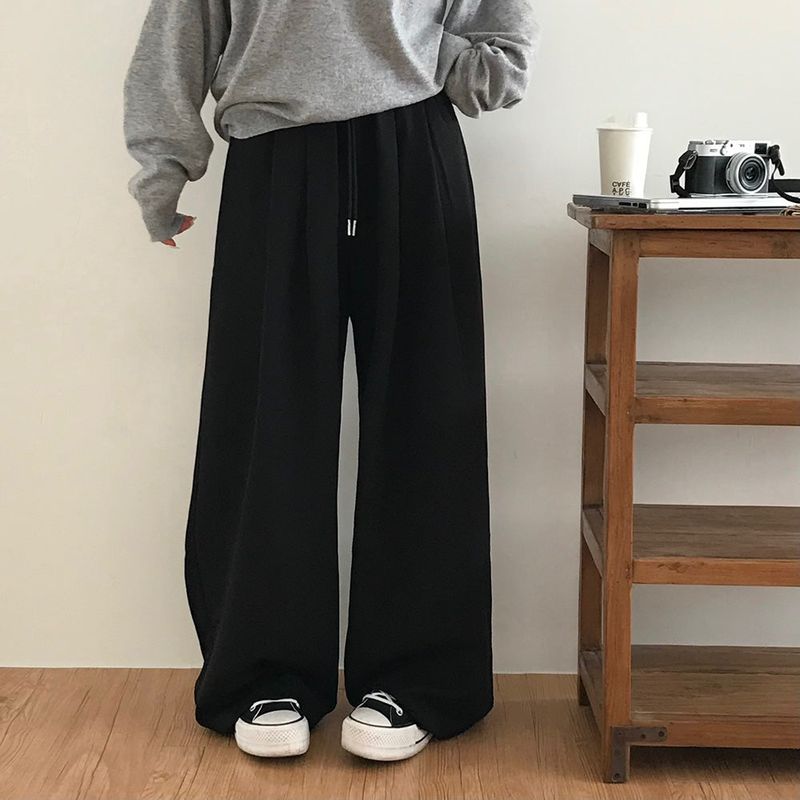 [MADE] Square wide rubber waist long pants