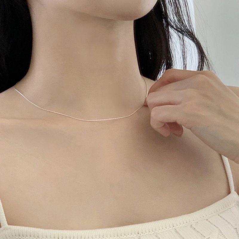 SILVER THIN THREAD NECKLACE(CHOKER) (925 silver