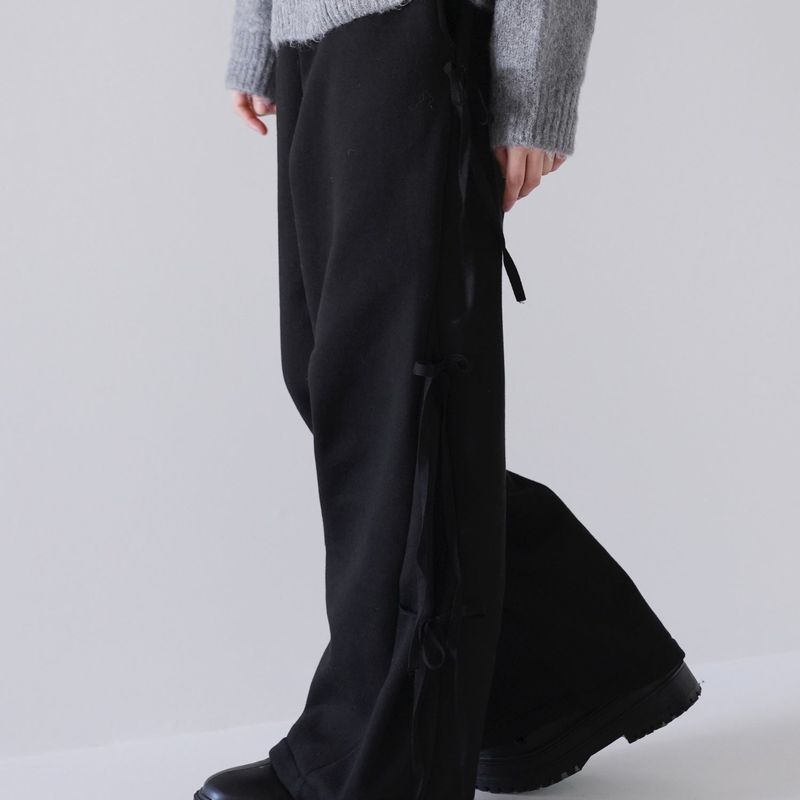 side ribbon sweat pants