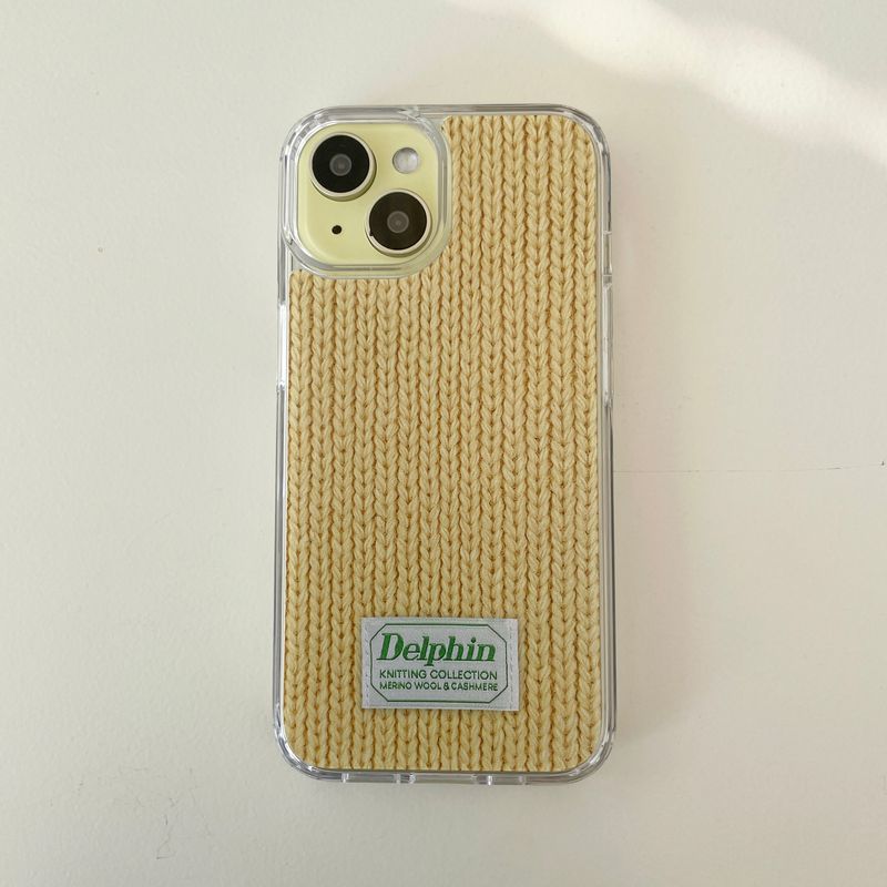 DELPHIN(デルフィン)の「LABEL KNIT HARD JELL CASE_YELLOW(Smartphone Accessories)」