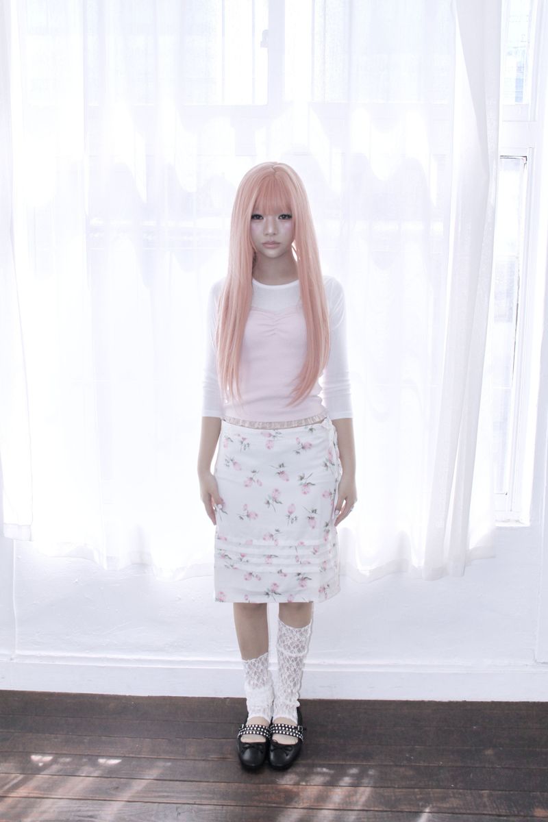 Flower lace midi skirt