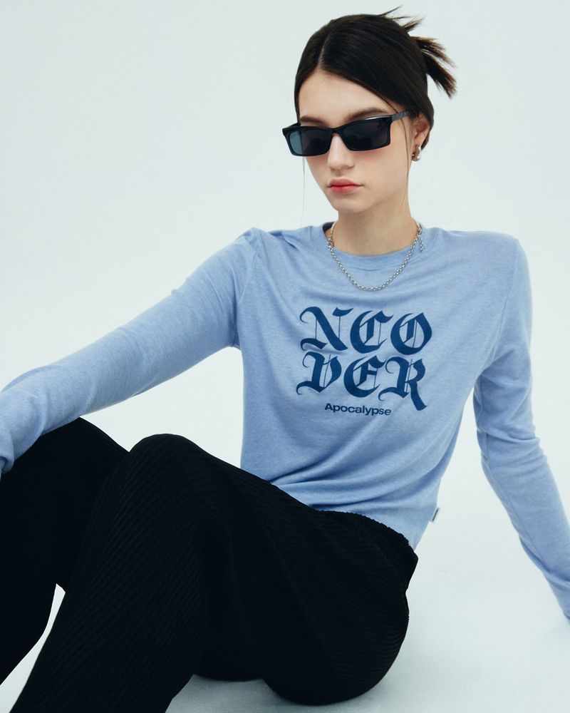 NCOVER ROMAN TYPO LONG SLEEVE-BLUE