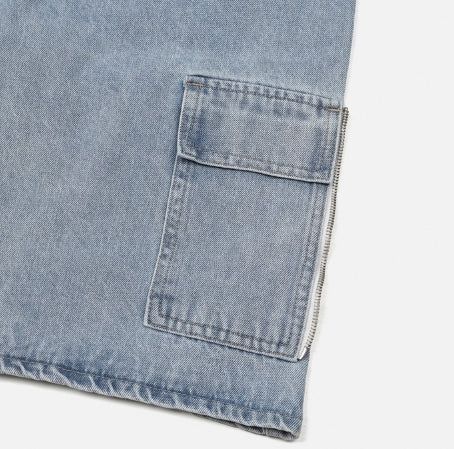 Zipper Two Way Cargo Bermuda Pants