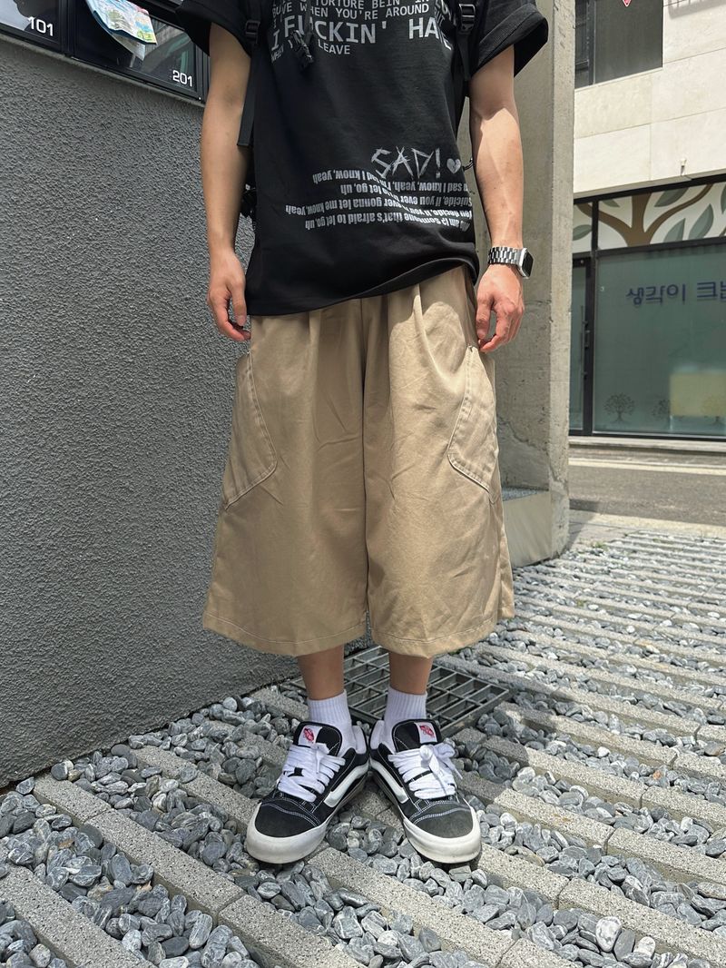 Tommy Diagonal Pocket Stitch Bermuda Pants 4C