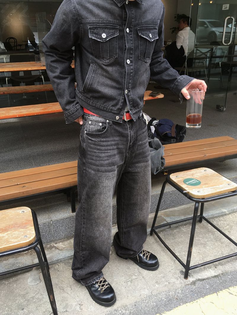 No.1861 crack SW black denim PT