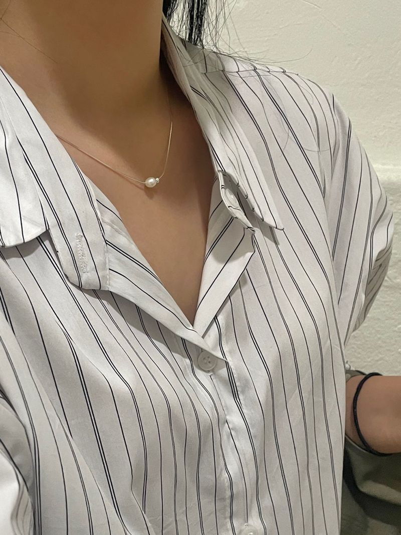 (silver925) Pearl ball necklace