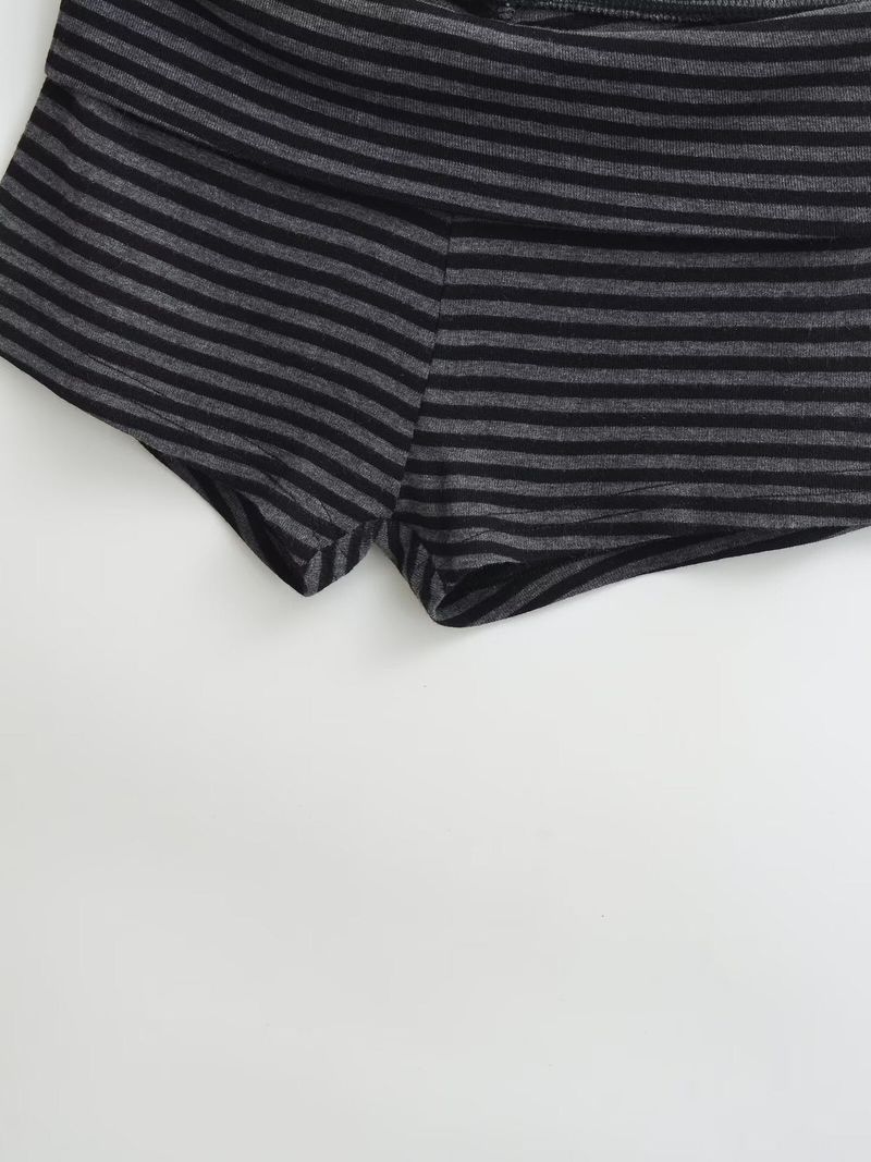 Folding Striped Short Pants
