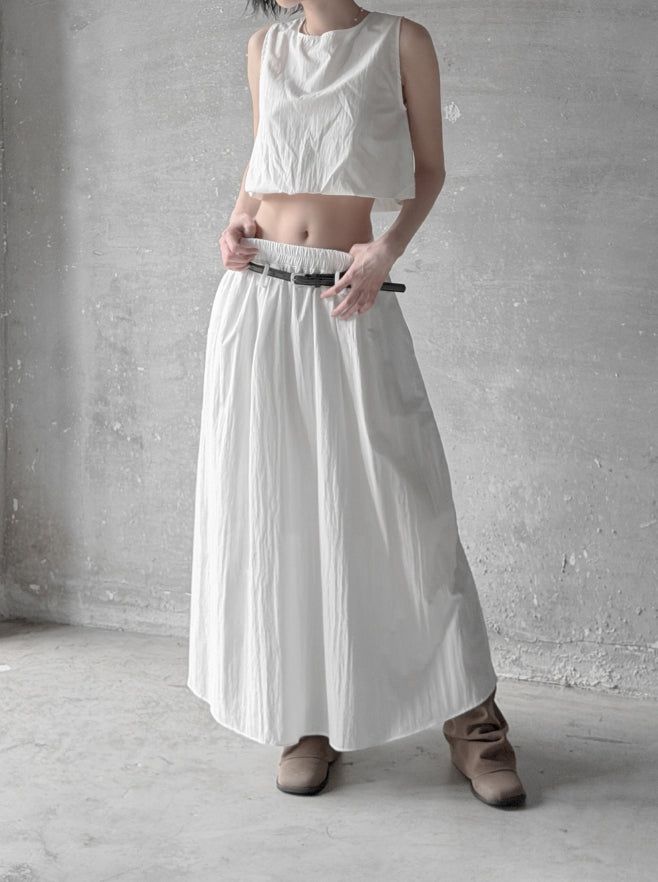 Cloud Nylon Crop Blouse