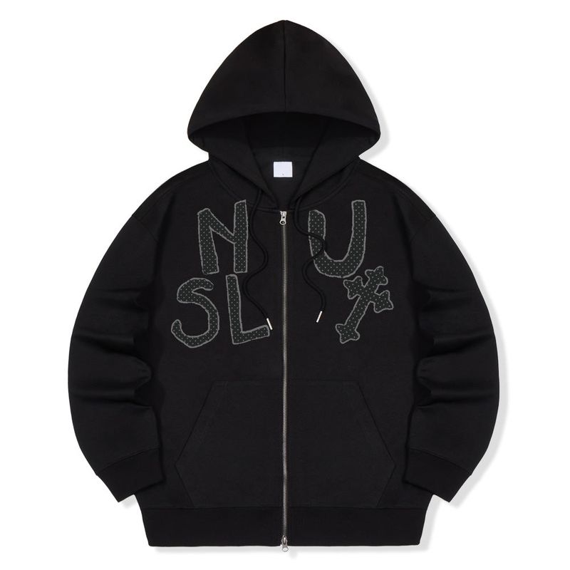 NOTUSUAL(ノットユージュアル)の「Dot Cross 2way Zip-Up Hoodie - 2COLOR(Tops)」