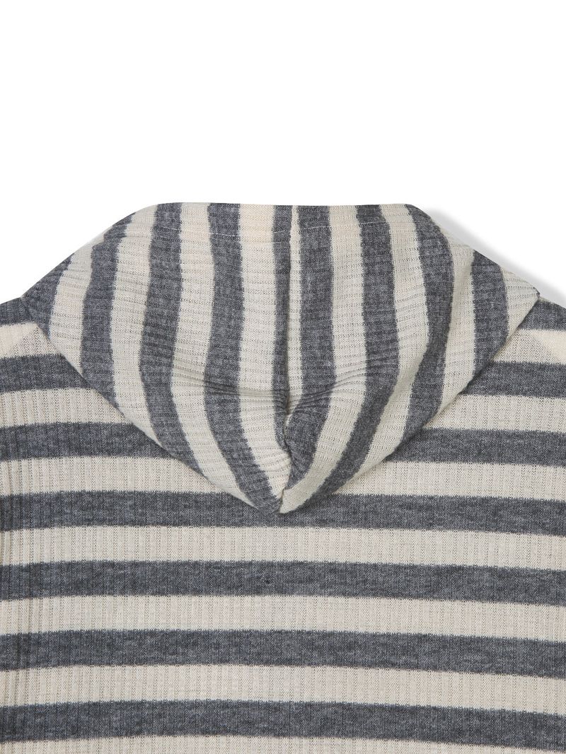 Ocean Striped Warmer Zip Hoodie
