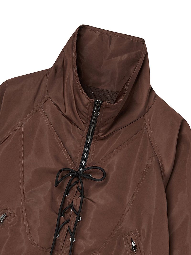 LACE UP ANORAK JACKET (BROWN)