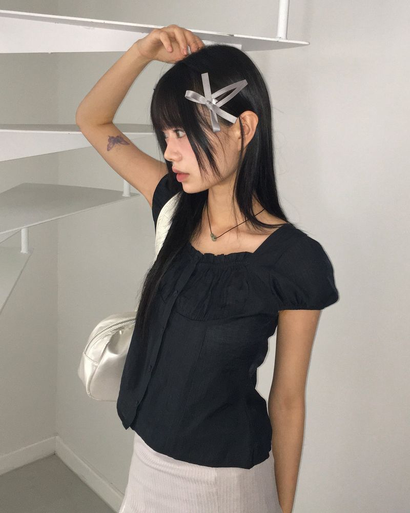 [2 sets] Mitch ribbon hairpin