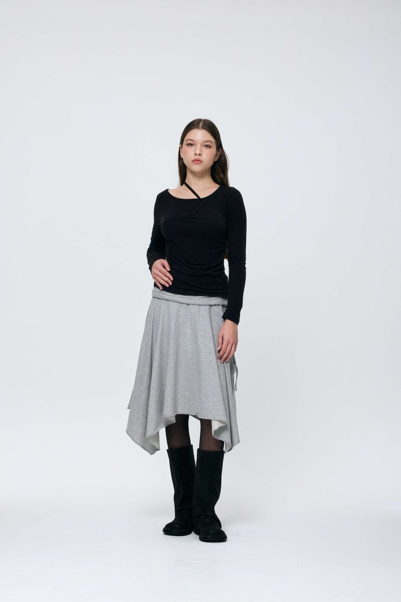 MUREN SHIRRING TOP / BLACK