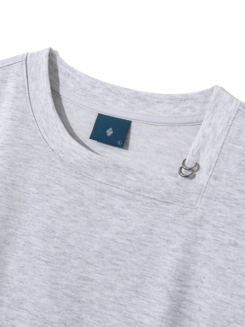 カーブネックロゴ半袖Tシャツ