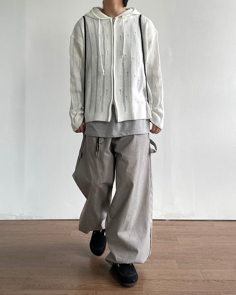 Twin Stripe Curved Pants