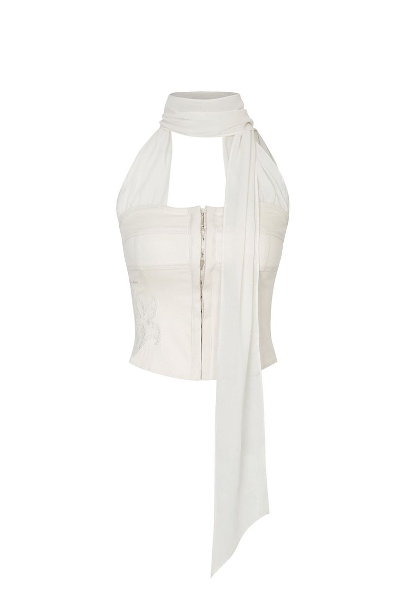 MIDNIGHT HALTER TOP cream