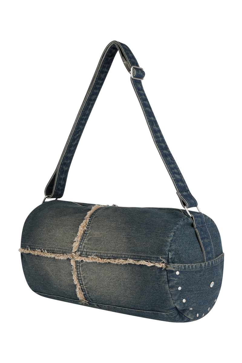 DENIM BARREL BAG