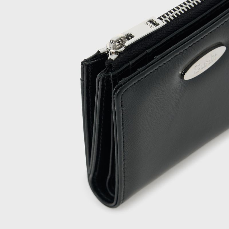 Sunlit Zipper Wallet (Black)