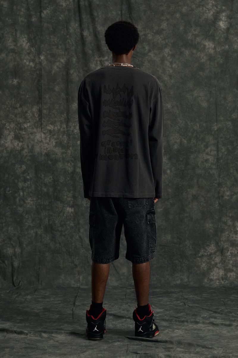 Graffitionmind Graffiti LS Pigment T-shirt (Charcoal)