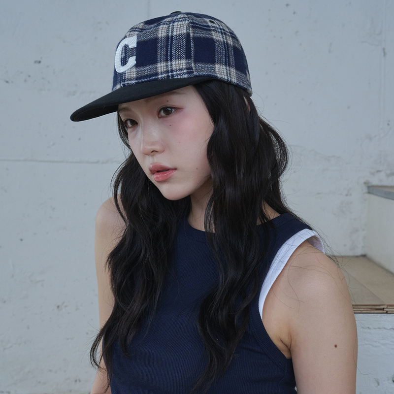 ALLINCOMPLETE（オールインコンプリート）の「C Logo Check Cap (Navy Check)（Hats）」