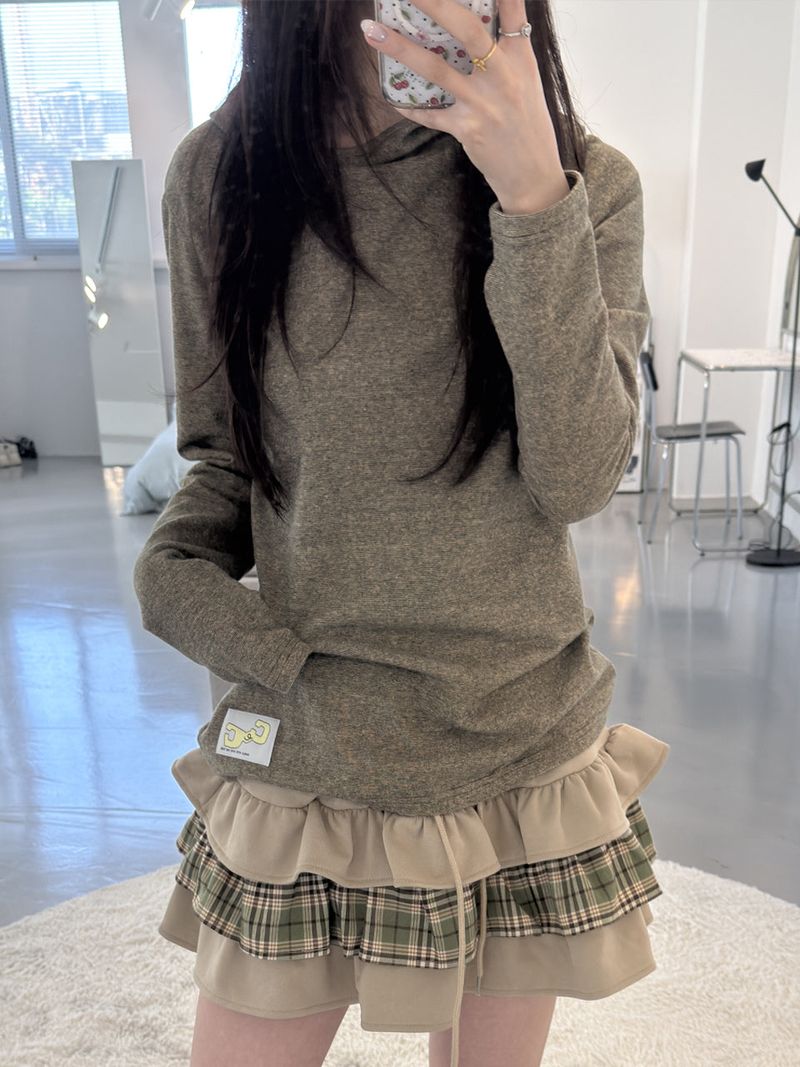 CEC LIGHTWEIGHT LABEL HOODIE (BROWN)