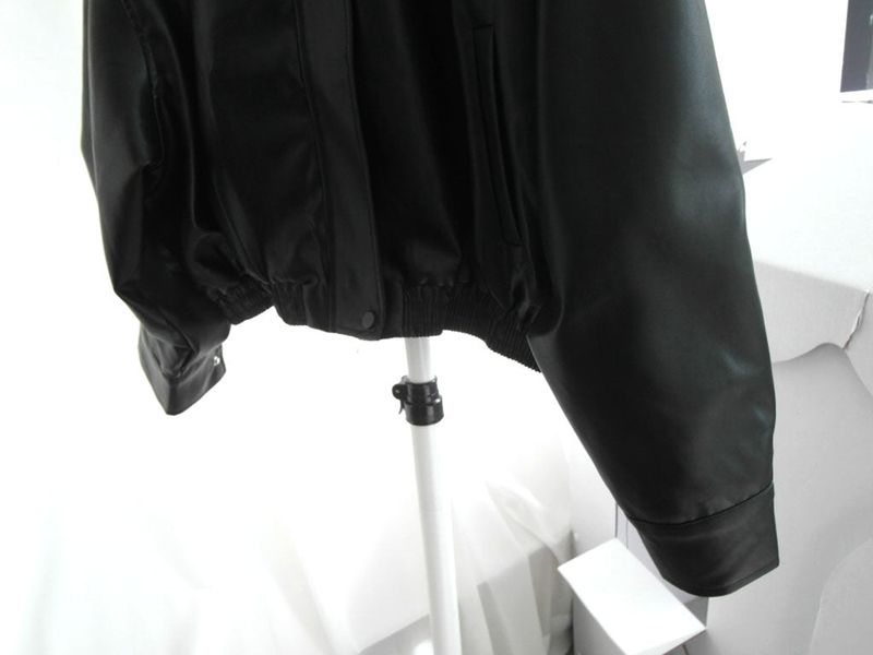 Oversized fit leather cropped jacket collar jumper