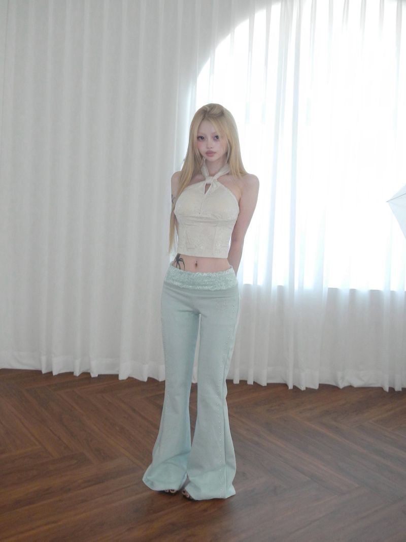 レース キャップ ホルター タイ トップ (3 color)