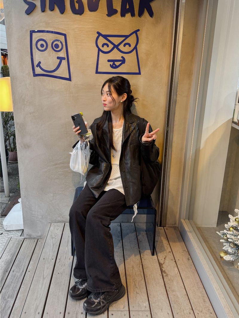 INCHANT ME（インチャントミー）の「[Unisex] Crop Leather Single Over Fit Jacket（Jackets/Outerwear）」