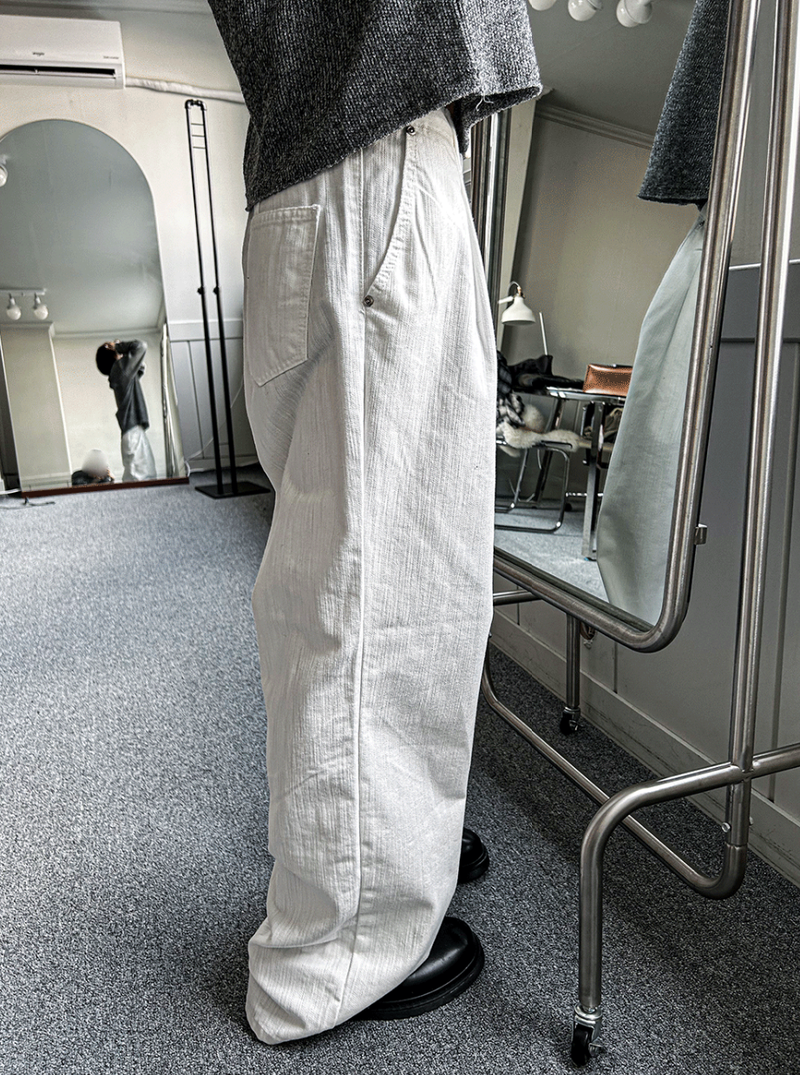 slob white wide denim pants