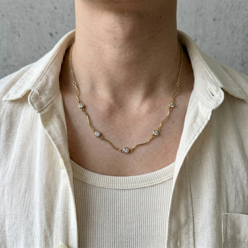 FADE MEET（フェードミート）の「Soft Gleam Necklace（Accessories）」