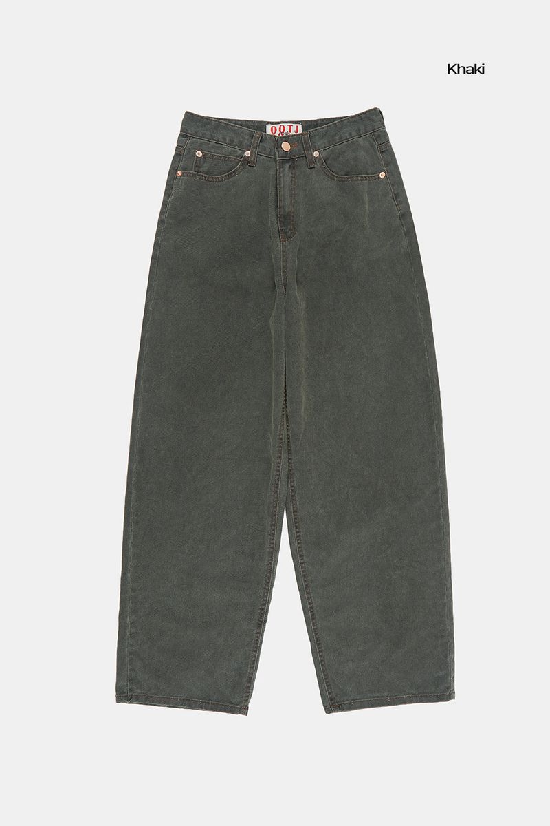 Deep tint wide denim pants