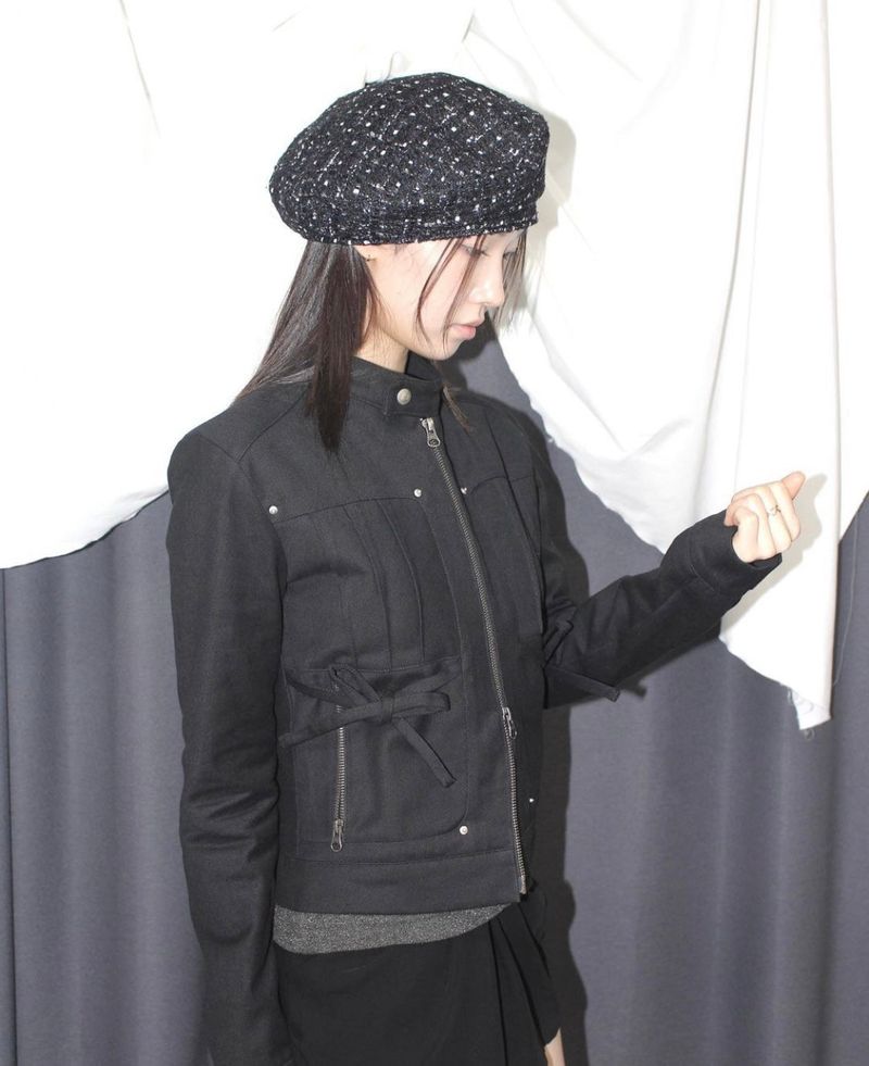 PINTUCK COTTON JACKET (BLACK)