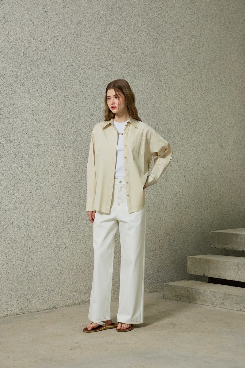 BRIGHT OVERSIZED SHIRT / BEIGE