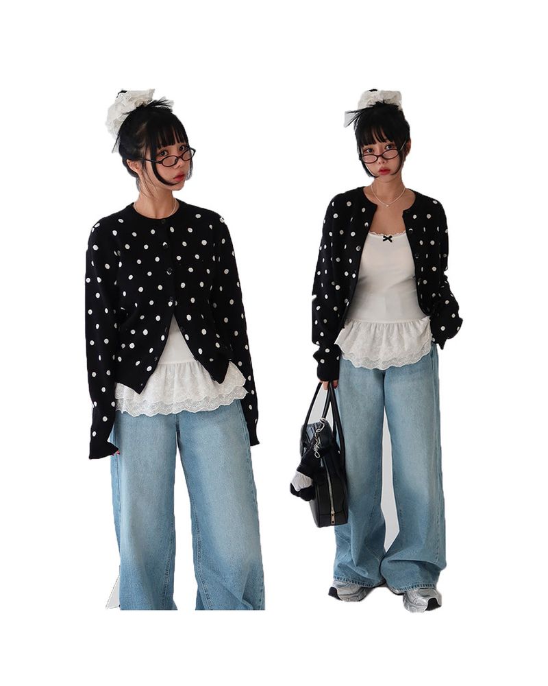 Delight-J（ディライトジェイ）の「Dot dot basic cardigan（Tops）」