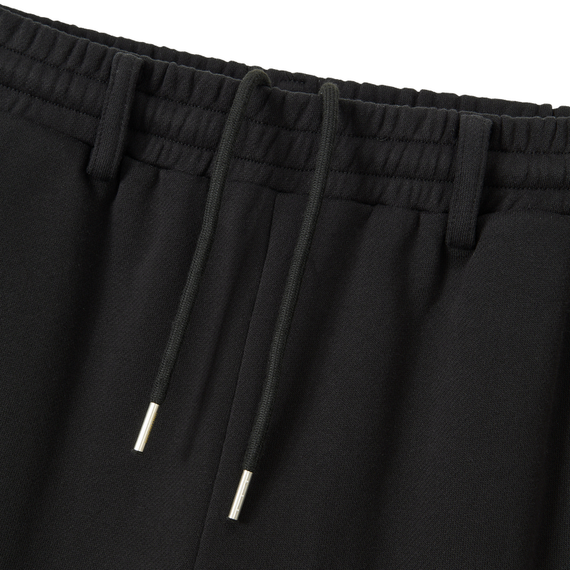 Essential 2-way String Banding Wide Sweat Pants - BLACK