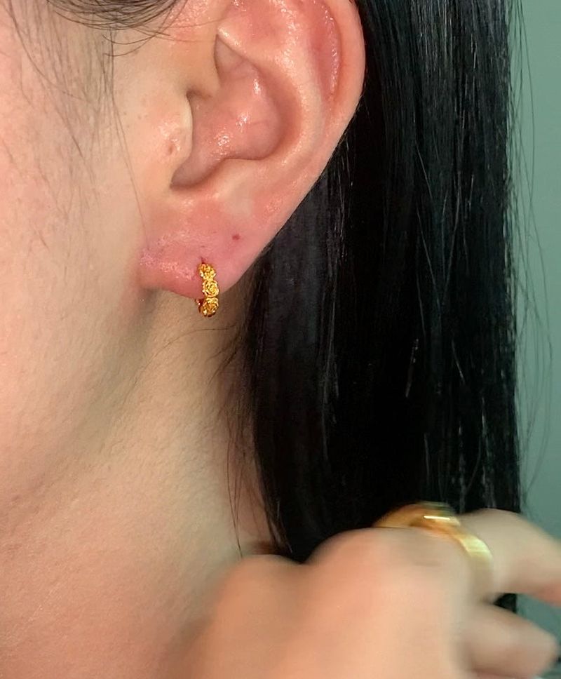  (silver925) ミニローズワンタッチピアス *gold